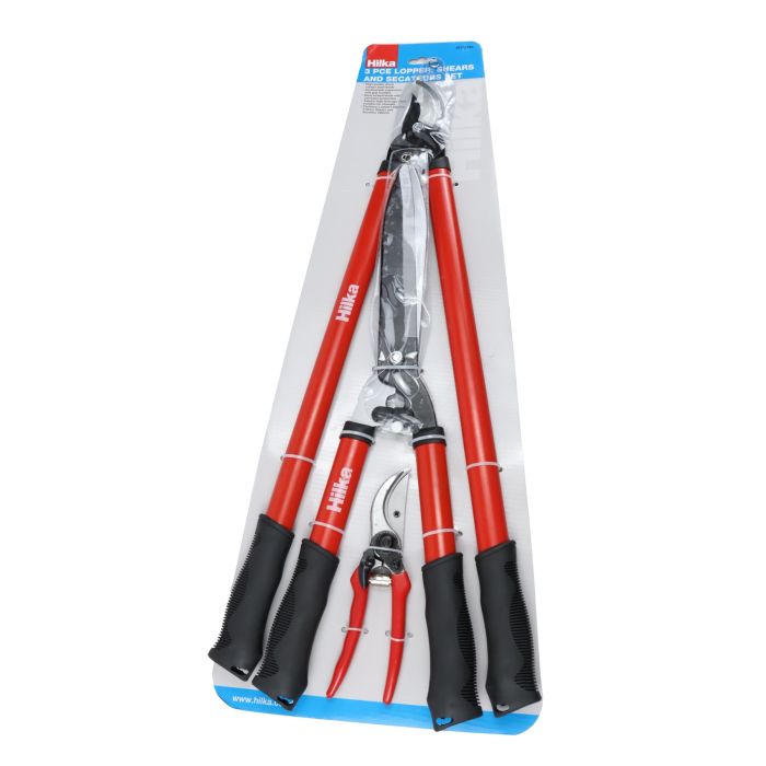 3 pce Set Lopper, Shears, Pruner