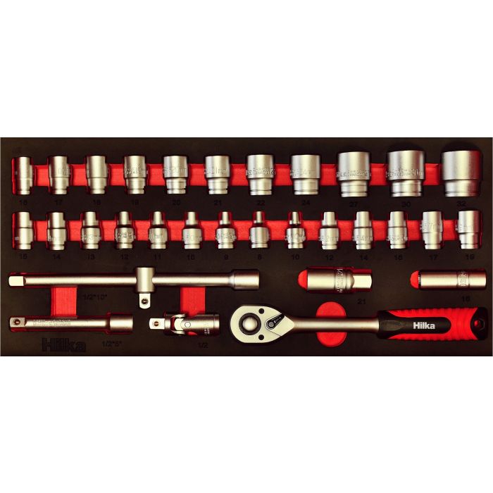 32 pce 1/2" Drive EVA Socket Set Metric