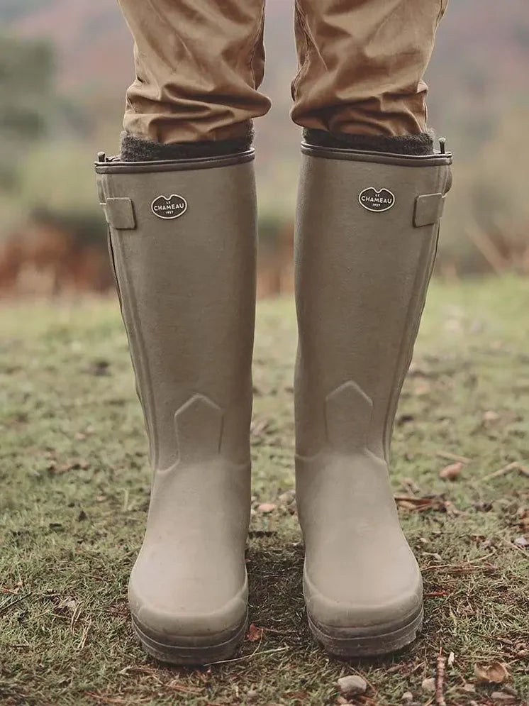 LE CHAMEAU Chasseur Boots - Neoprene Lined Full Zip - Iconic Green