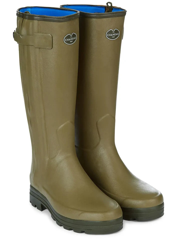 LE CHAMEAU Chasseur Boots - Neoprene Lined Full Zip - Iconic Green